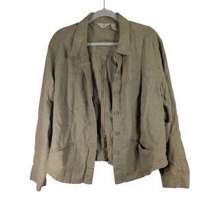 J Jill 100% Linen Jacket, Size XL, Natural Color